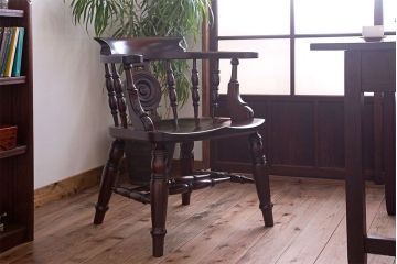 極美品　中古　松本民芸家具　大キャプテンチェア(桜・ラッカー)