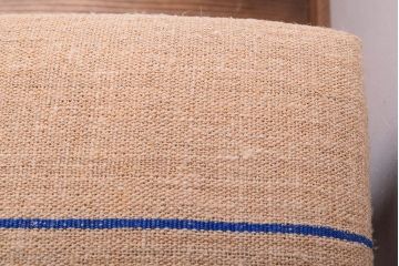 アンティーク家具　アンティークリネン座面!古い木製のクッション座面角スツール