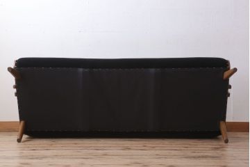 アンティーク家具　ナラ材製!おしゃれなデザインの3人掛けアームソファ