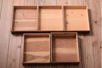 レトロ家具　昭和レトロ　古い木製のアンティーク5杯小引き出し(1)