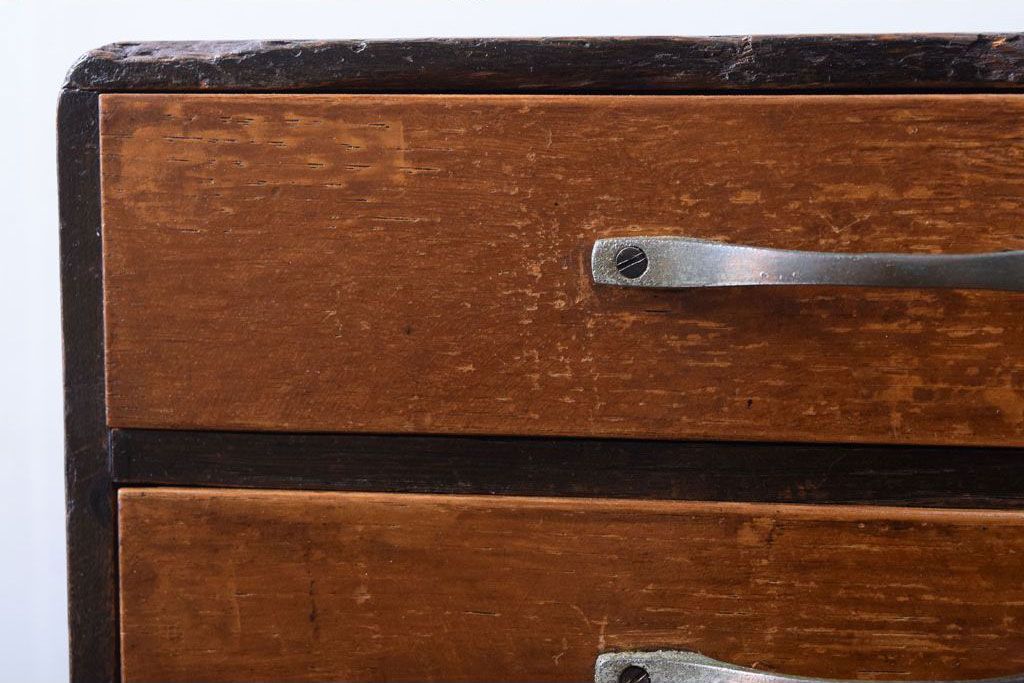 レトロ家具　昭和レトロ　古い木製のアンティーク5杯小引き出し(1)