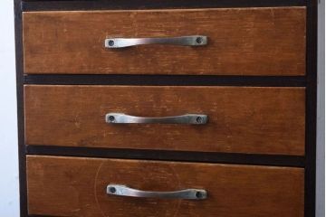 レトロ家具　昭和レトロ　古い木製のアンティーク5杯小引き出し(1)