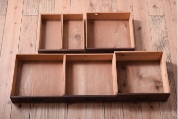 レトロ家具　昭和レトロ　古い木製のアンティーク6杯小引き出し(2)