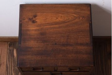 レトロ家具　昭和レトロ　古い木製のアンティーク6杯小引き出し(2)