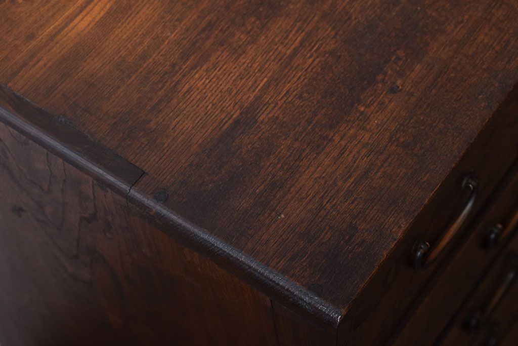 レトロ家具　昭和レトロ　古い木製のアンティーク6杯小引き出し(2)