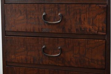 レトロ家具　昭和レトロ　古い木製のアンティーク6杯小引き出し(2)