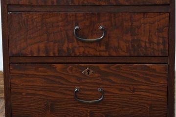 レトロ家具　昭和レトロ　古い木製のアンティーク6杯小引き出し(2)