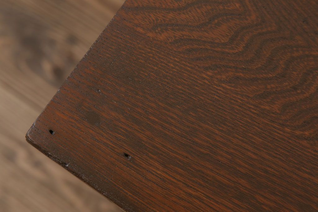 アンティーク家具　モールガラス入り!栓材製サイドテーブル(収納棚)