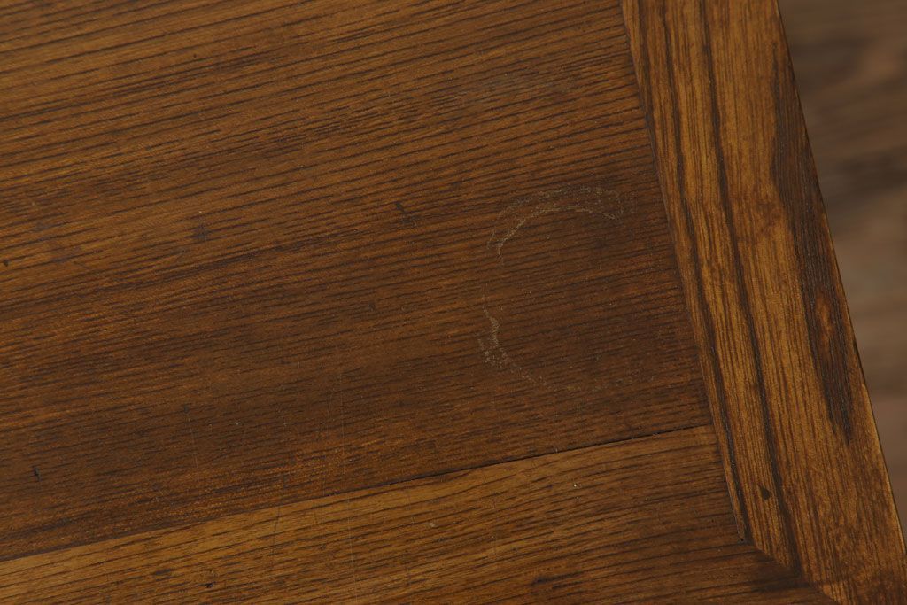 アンティーク家具　モールガラス入り!栓材製サイドテーブル(収納棚)