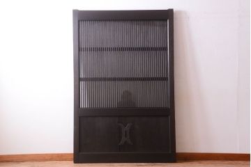 明治大正期　古民具・骨董　総欅材　ガラス入り!アンティーク蔵戸(玄関戸)