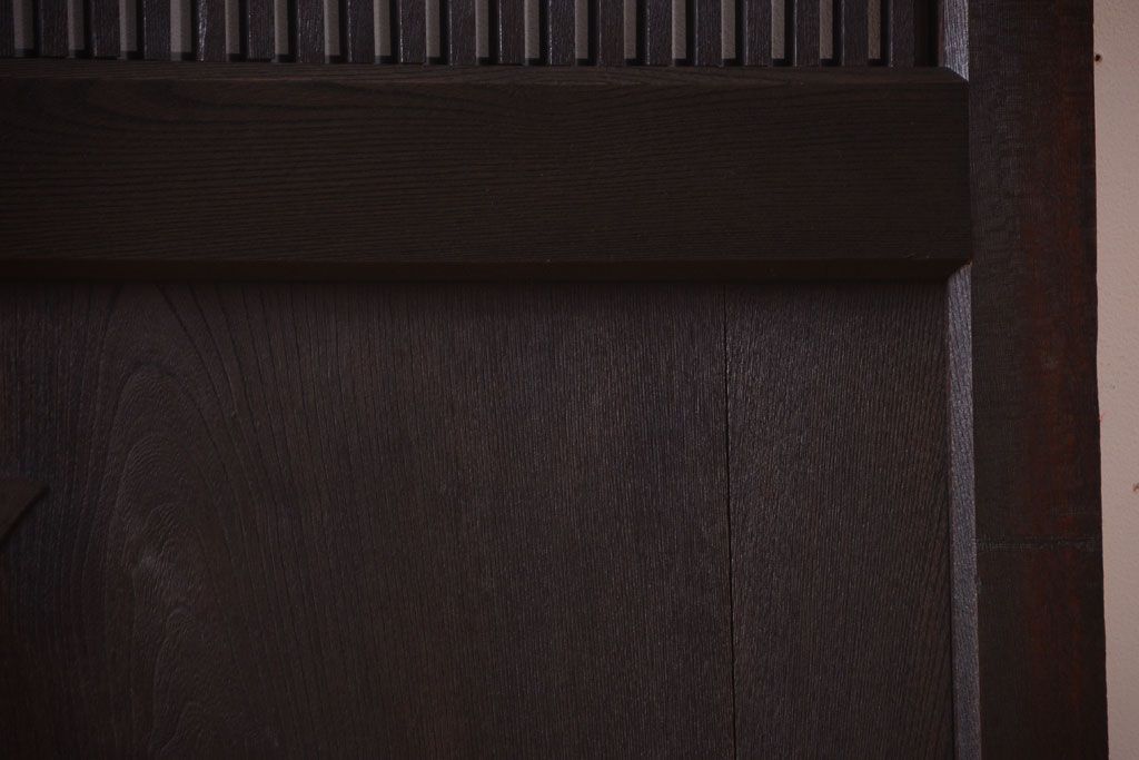 明治大正期　古民具・骨董　総欅材　ガラス入り!アンティーク蔵戸(玄関戸)