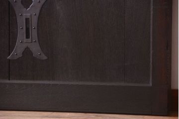 明治大正期　古民具・骨董　総欅材　ガラス入り!アンティーク蔵戸(玄関戸)