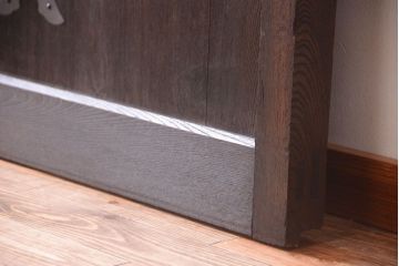 明治大正期　古民具・骨董　総欅材　ガラス入り!アンティーク蔵戸(玄関戸)