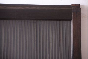 明治大正期　古民具・骨董　総欅材　ガラス入り!アンティーク蔵戸(玄関戸)