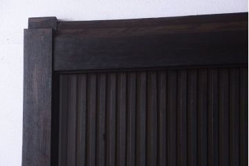 明治大正期　古民具・骨董　総欅材　ガラス入り!アンティーク蔵戸(玄関戸)