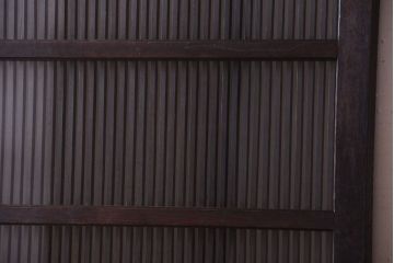 明治大正期　古民具・骨董　総欅材　ガラス入り!アンティーク蔵戸(玄関戸)