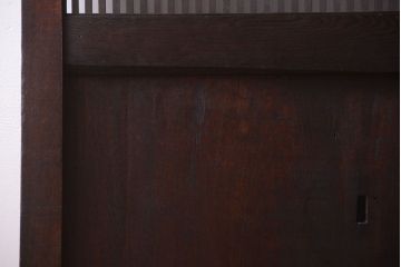 明治大正期　古民具・骨董　総欅材　ガラス入り!アンティーク蔵戸(玄関戸)
