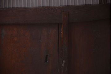 明治大正期　古民具・骨董　総欅材　ガラス入り!アンティーク蔵戸(玄関戸)