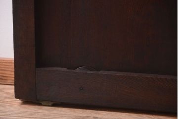 明治大正期　古民具・骨董　総欅材　ガラス入り!アンティーク蔵戸(玄関戸)