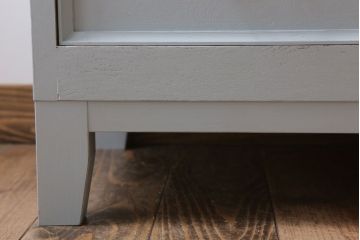 アンティーク家具　水色グレーペイント!おしゃれなローチェスト(ローボード)