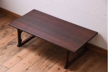 アンティーク家具　和製アンティーク　総欅材!上品な文机(テーブル・机)
