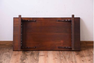 アンティーク家具　和製アンティーク　総欅材!上品な文机(テーブル・机)
