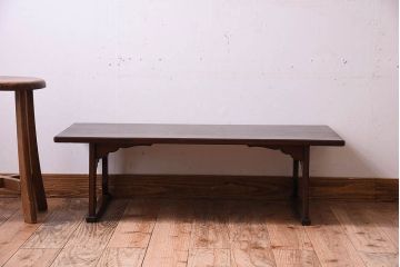 アンティーク家具　和製アンティーク　総欅材!上品な文机(テーブル・机)