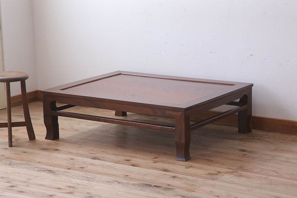 アンティーク家具　和製アンティーク　総欅材の座卓(センターテーブル)(2)