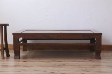 アンティーク家具　和製アンティーク　総欅材の座卓(センターテーブル)(2)