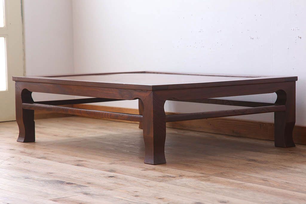 アンティーク家具　和製アンティーク　総欅材の座卓(センターテーブル)(2)