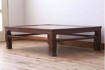 アンティーク家具　和製アンティーク　総欅材の座卓(センターテーブル)(2)