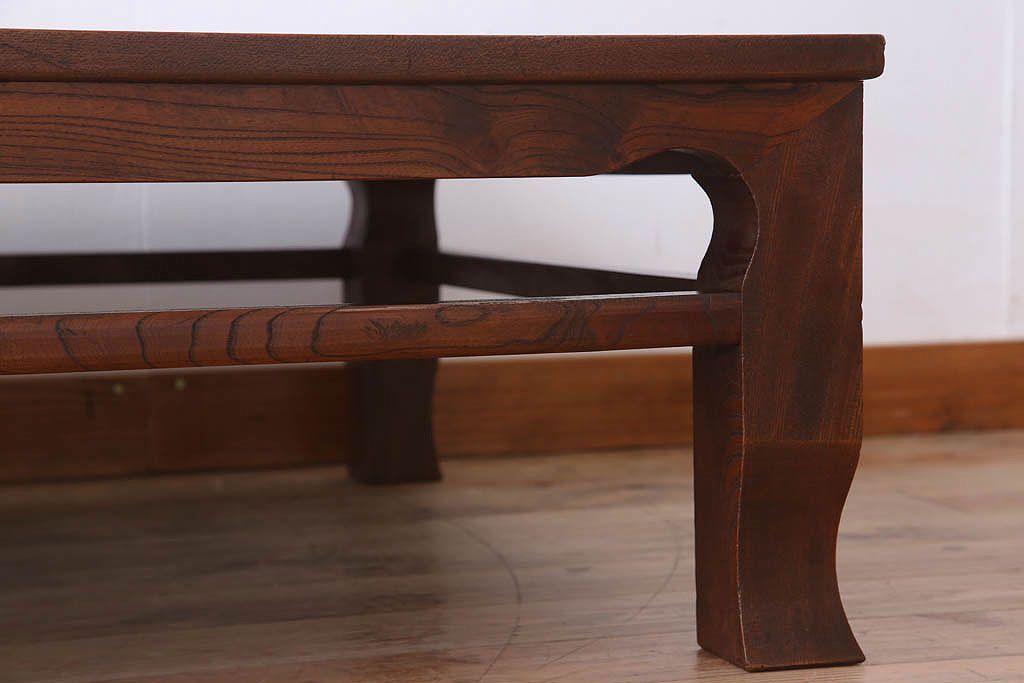 アンティーク家具　和製アンティーク　総欅材の座卓(センターテーブル)(2)