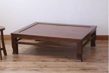 アンティーク家具　和製アンティーク　総欅材の座卓(センターテーブル)(2)