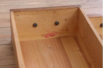 アンティーク家具　天板カバ材!古い木製のシンプルなアンティーク片袖机