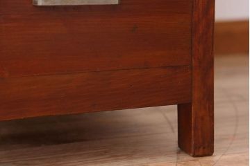 アンティーク家具　天板カバ材!古い木製のシンプルなアンティーク片袖机