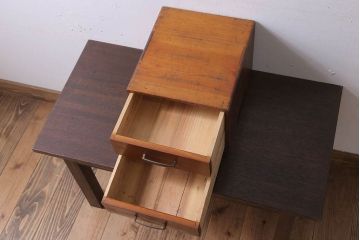アンティーク家具　古い木製のアンティーク2杯小引き出し(1)