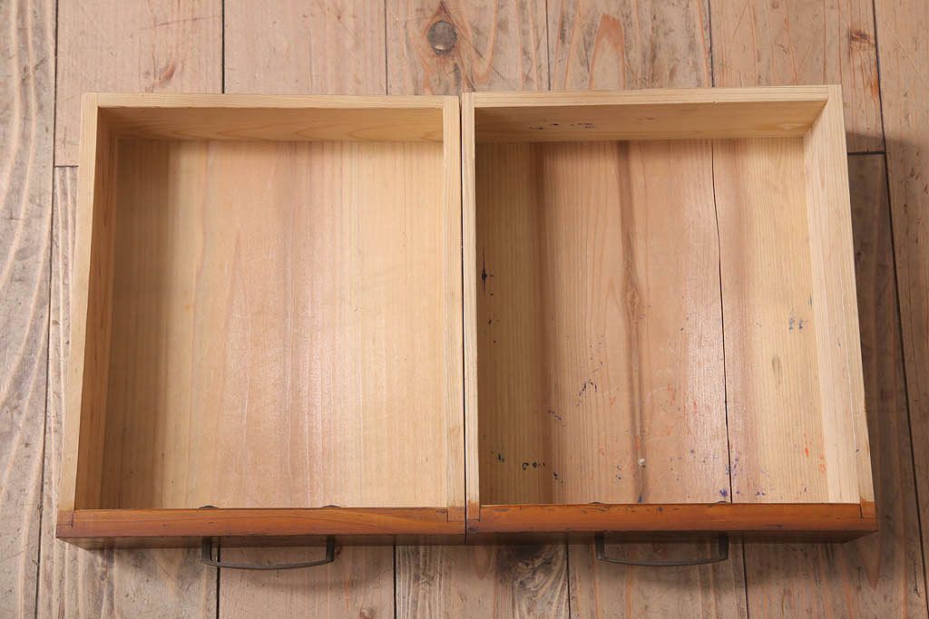 アンティーク家具　古い木製のアンティーク2杯小引き出し(1)