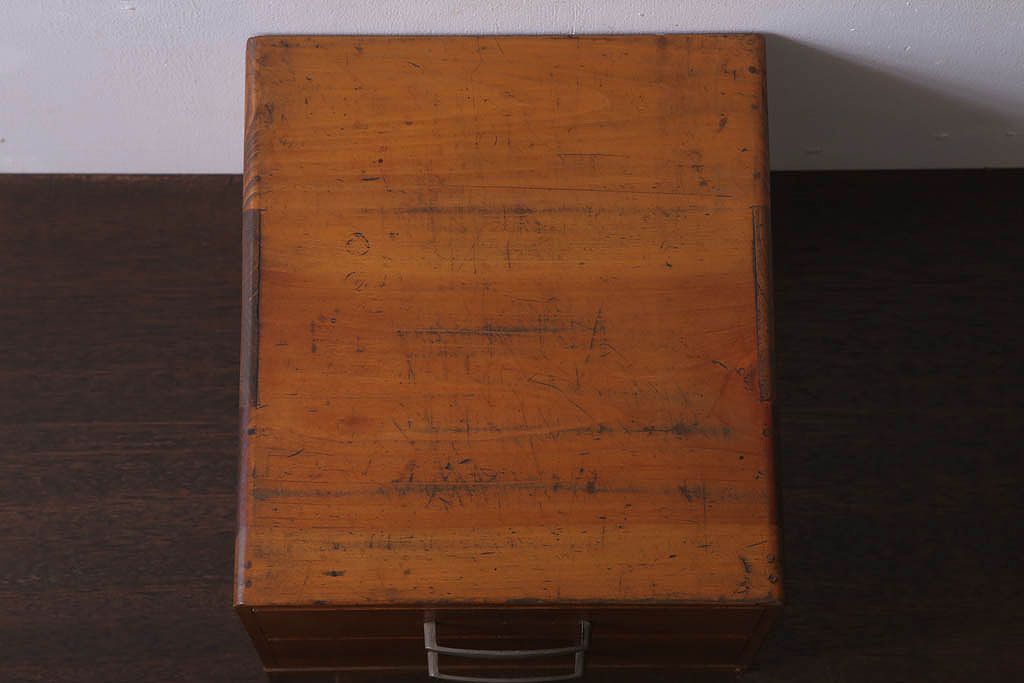 アンティーク家具　古い木製のアンティーク2杯小引き出し(1)
