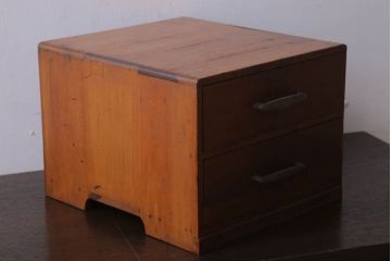 アンティーク家具　古い木製のアンティーク2杯小引き出し(1)