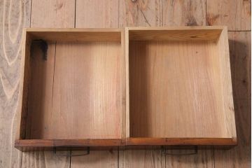 アンティーク家具　古い木製のアンティーク2杯小引き出し(2)