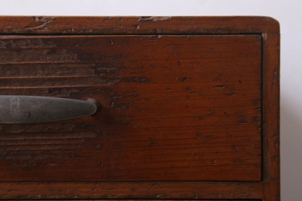 アンティーク家具　古い木製のアンティーク2杯小引き出し(2)