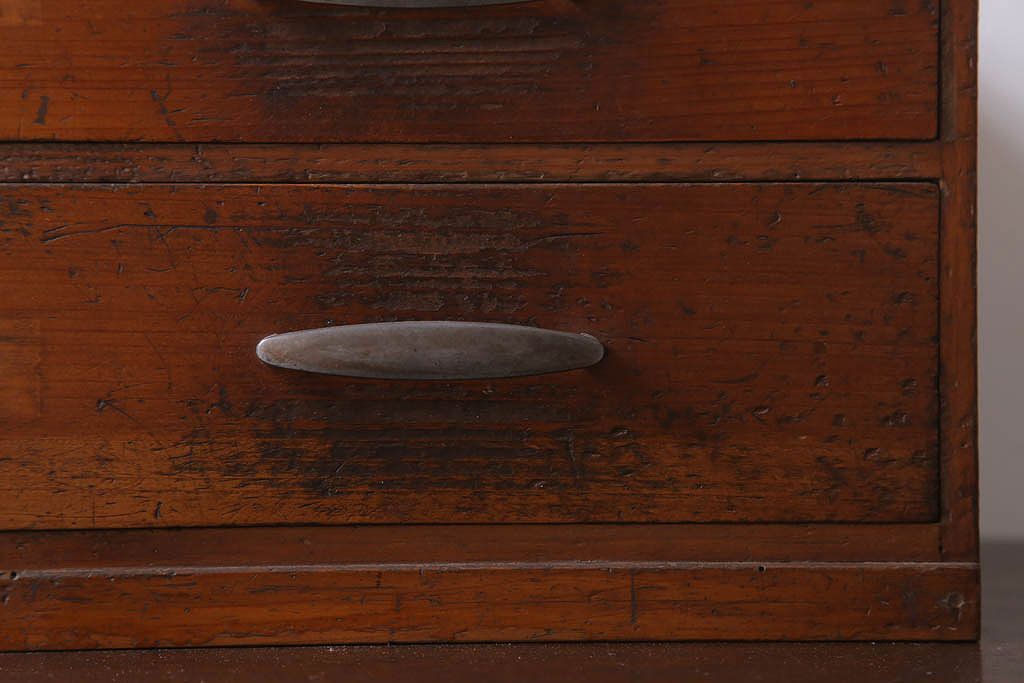 アンティーク家具　古い木製のアンティーク2杯小引き出し(2)