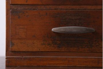 アンティーク家具　古い木製のアンティーク2杯小引き出し(2)