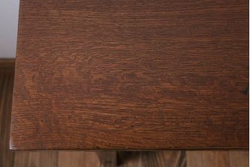 レトロ家具　昭和レトロ　古い木のシンプルな平机(デスク・作業台)(3)