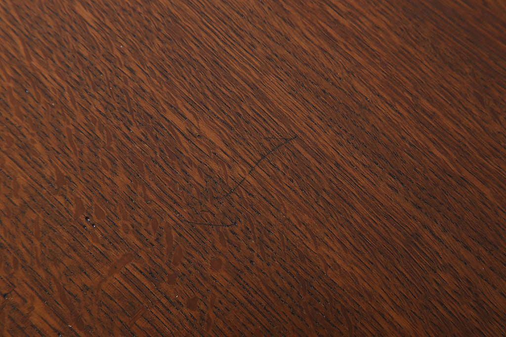 レトロ家具　昭和レトロ　古い木のシンプルな平机(デスク・作業台)(3)