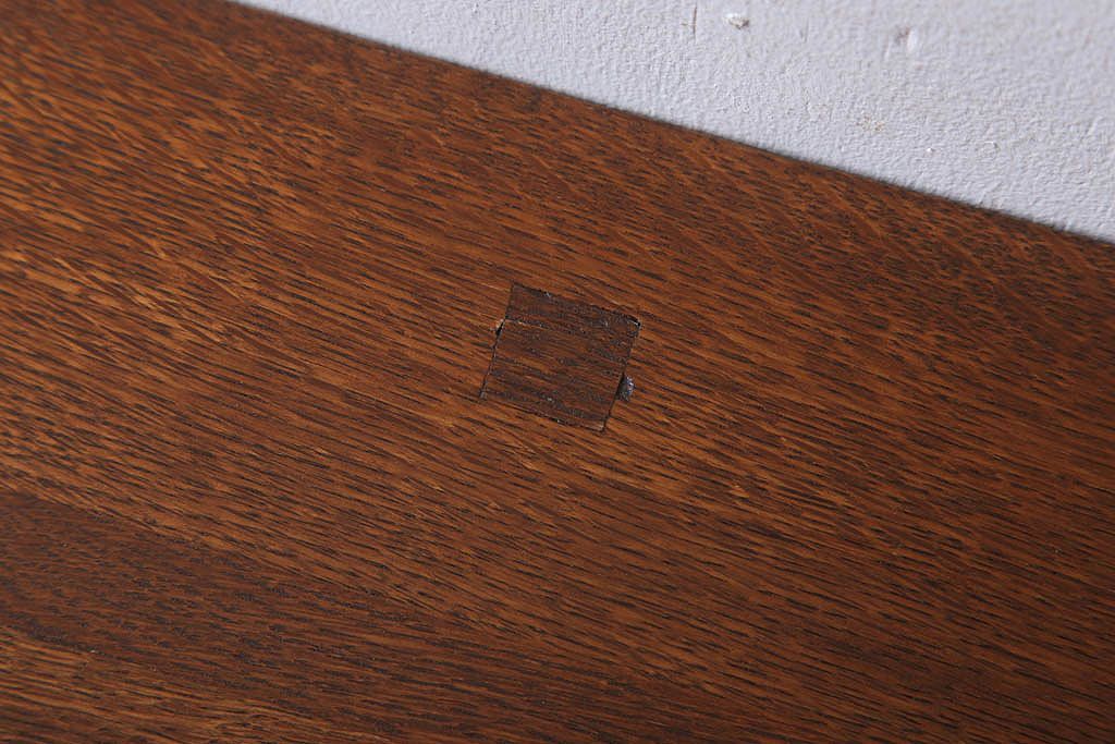 レトロ家具　昭和レトロ　古い木のシンプルな平机(デスク・作業台)(3)