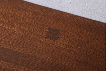 レトロ家具　昭和レトロ　古い木のシンプルな平机(デスク・作業台)(3)