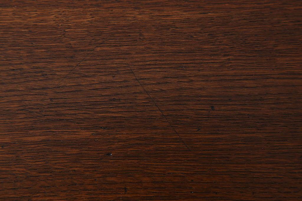 レトロ家具　昭和レトロ　古い木のシンプルな平机(デスク・作業台)(3)