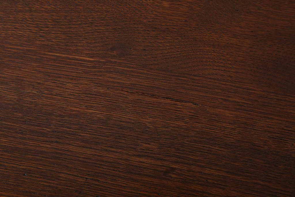 レトロ家具　昭和レトロ　古い木のシンプルな平机(デスク・作業台)(3)