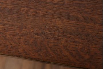 レトロ家具　昭和レトロ　古い木のシンプルな平机(デスク・作業台)(3)